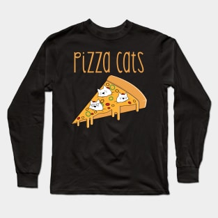 Pizza Cats - Cat and Pizza product, Funny Kitty Tee Long Sleeve T-Shirt